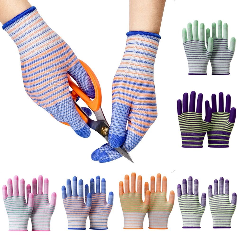 Gardening Tools Gloves - 2/3/5 Pairs of PU Coated Zebra