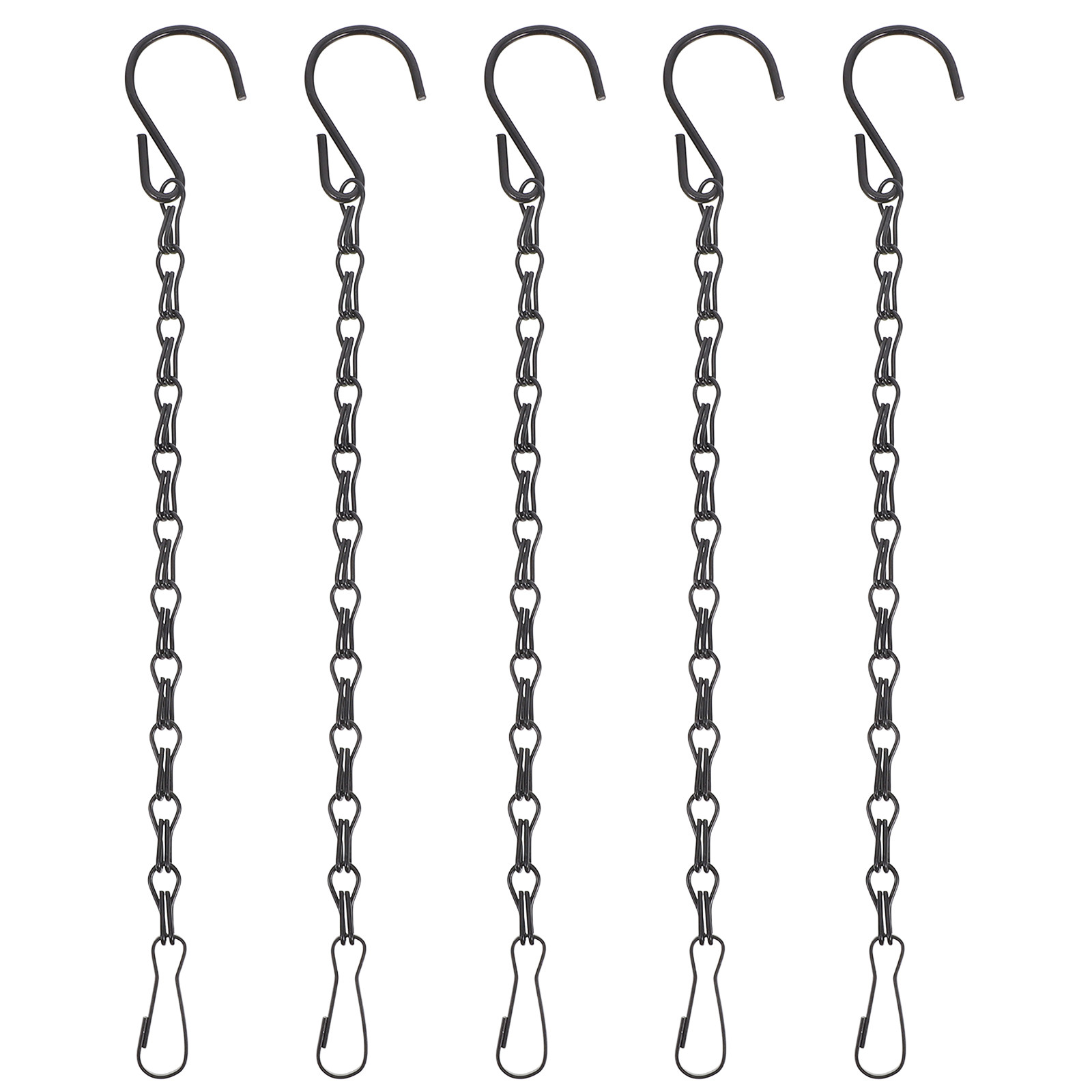 Hanging Planter Basket - 5Pcs Black Double Hook Chain Hanging