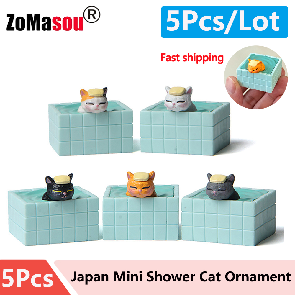Gardening Tools For 10 Year Olds - Mini Shower Cat Ornament Miniature Figurines