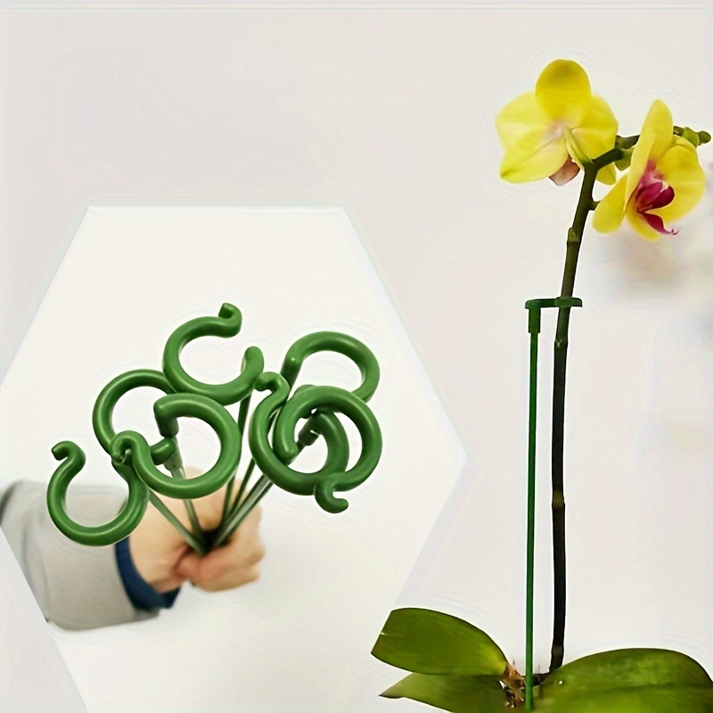 Orchid Potting Mix - 6Pcs Green Plastic Plant Support Stakes