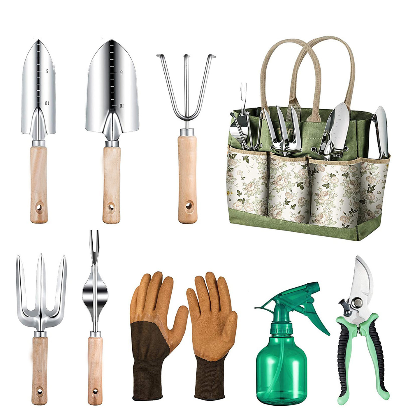 9-Piece Gardening Tool With He - Gardening Tools Gloves 评论和价格