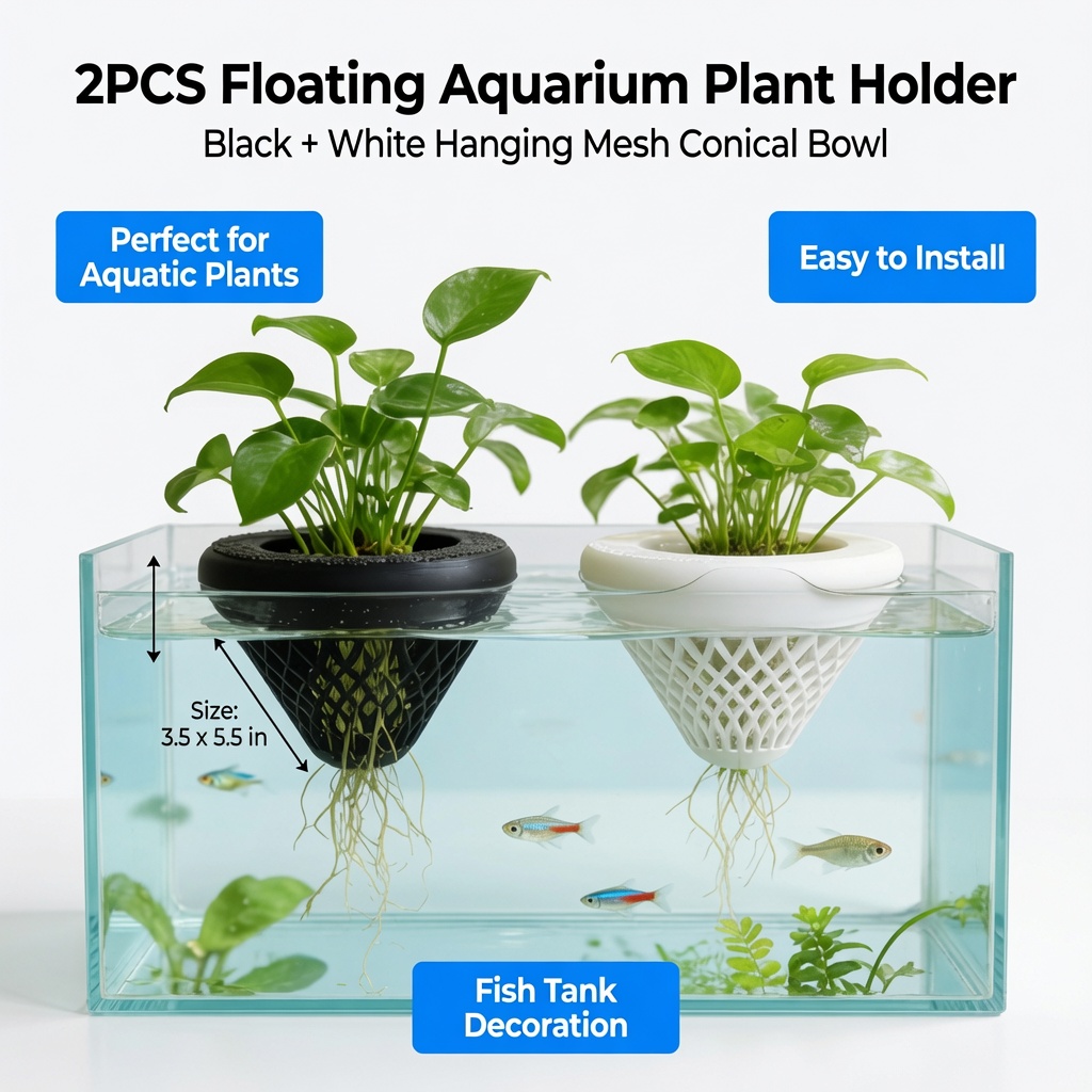 2PCS Floating Aquarium Plant H - Hanging Planter Basket 评论和价格