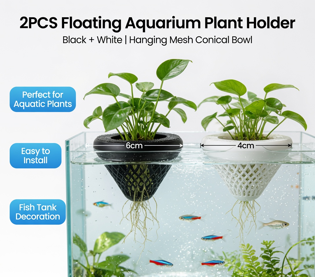 2PCS Floating Aquarium Plant H - Hanging Planter Basket 评论和价格