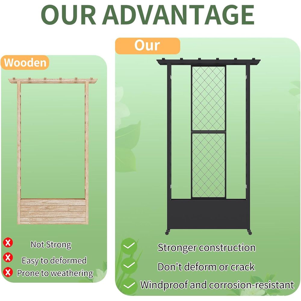 Elevated Garden Bed with Trell - Hanging Planter Basket 评论和价格